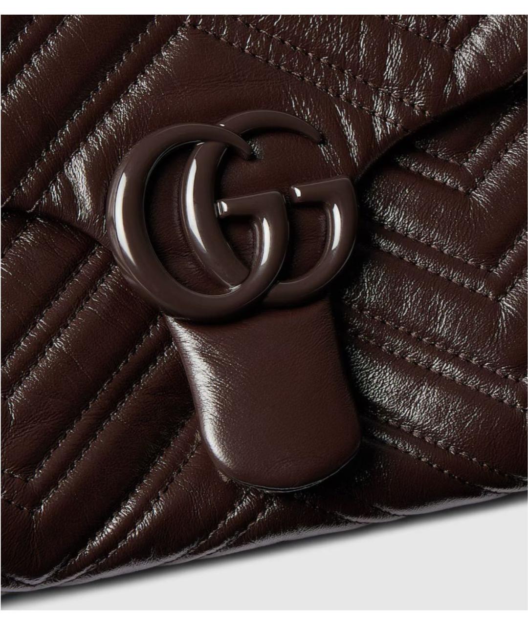 GUCCI Коричневая кожаная сумка через плечо, фото 8