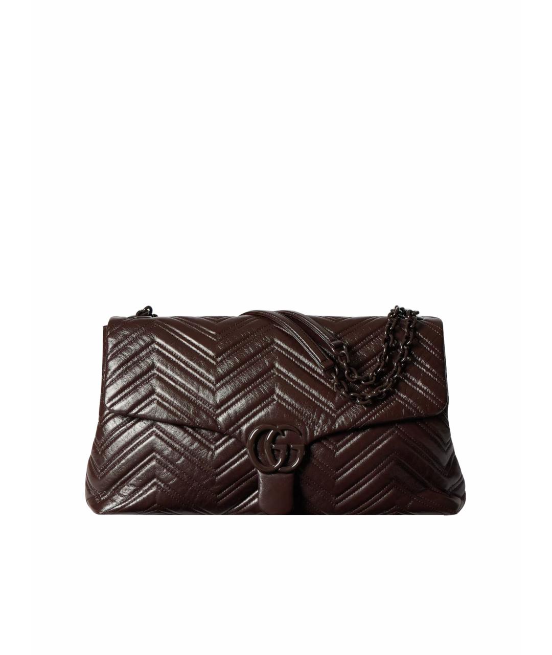 GUCCI Коричневая кожаная сумка через плечо, фото 1