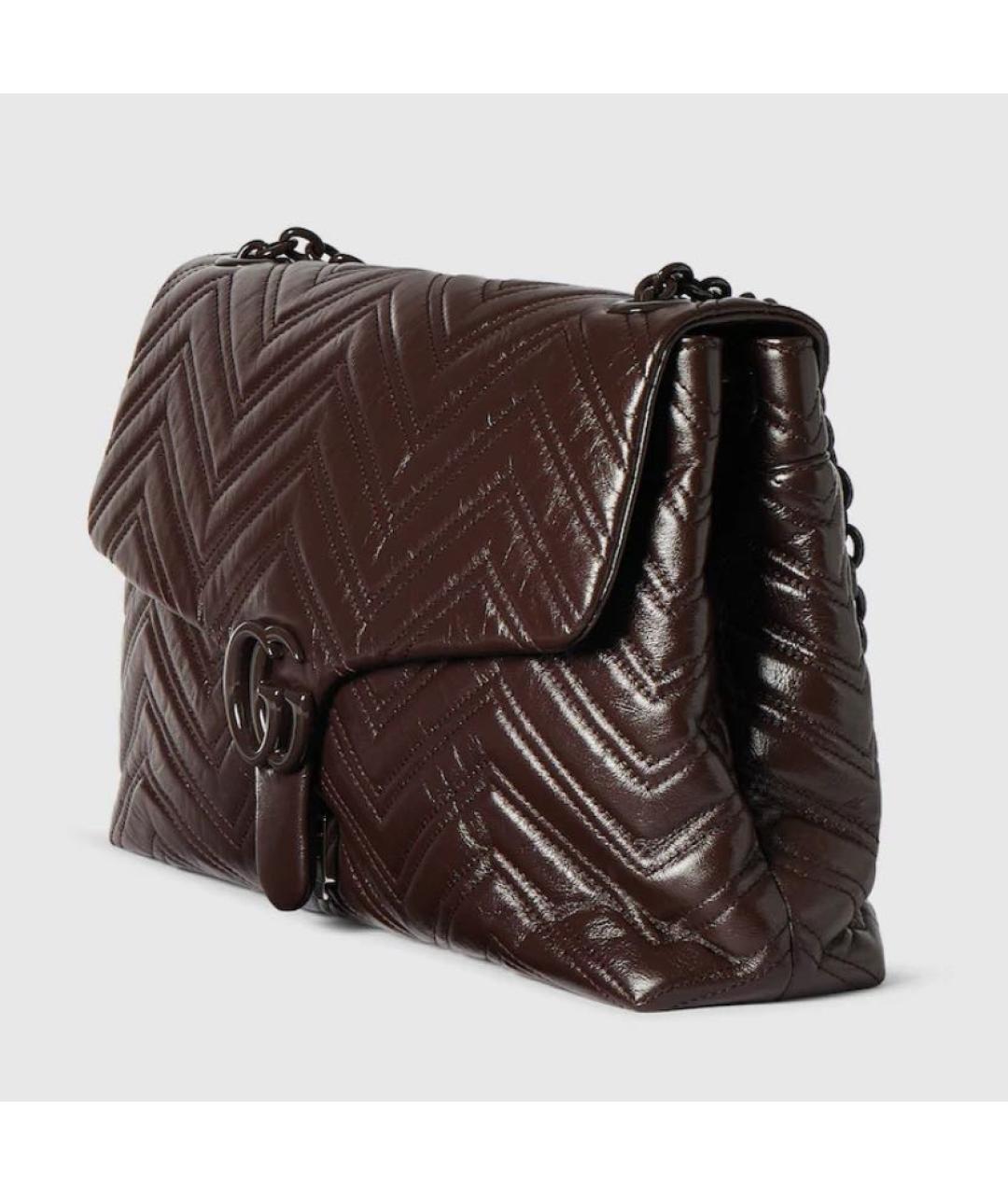 GUCCI Коричневая кожаная сумка через плечо, фото 2