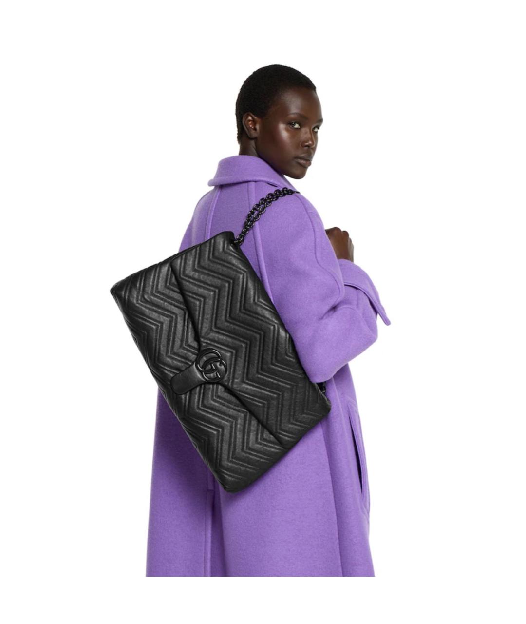 GUCCI Черная кожаная сумка через плечо, фото 4