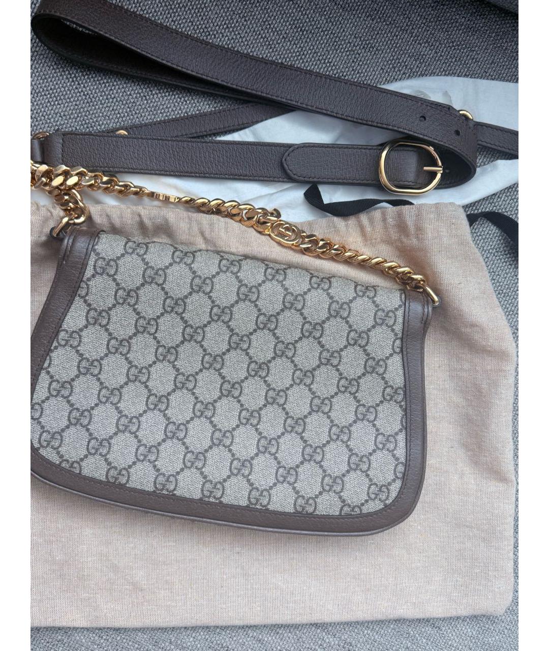 GUCCI Коричневая кожаная сумка с короткими ручками, фото 3