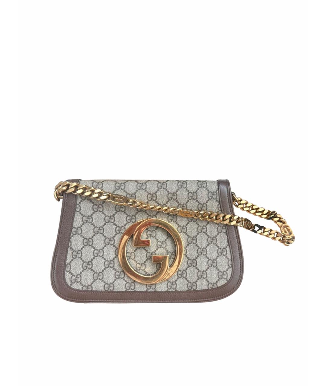 GUCCI Коричневая кожаная сумка с короткими ручками, фото 1