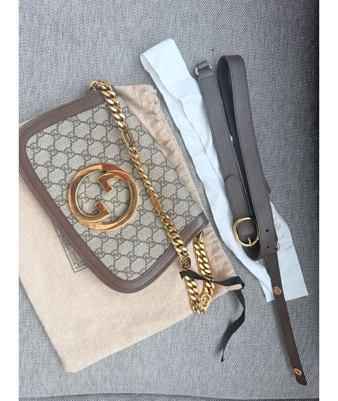 GUCCI Коричневая кожаная сумка с короткими ручками, фото 6