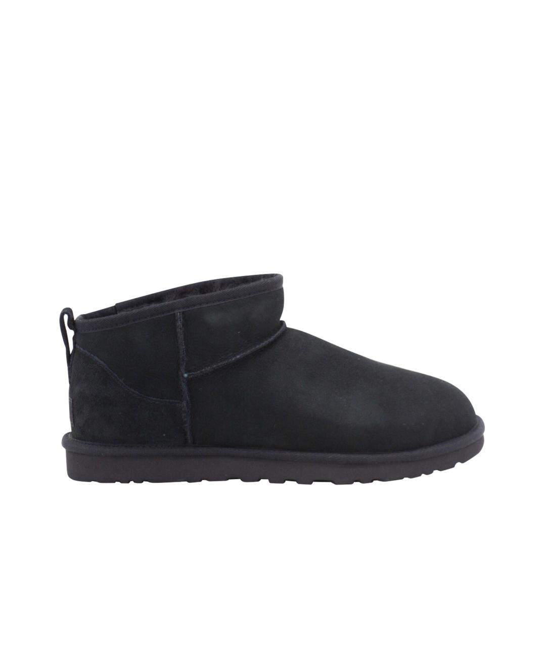 UGG AUSTRALIA Черные нубуковые высокие ботинки, фото 1