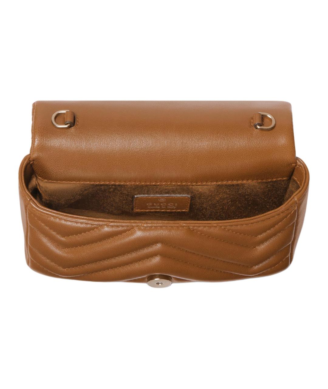 GUCCI Коричневая кожаная сумка через плечо, фото 5