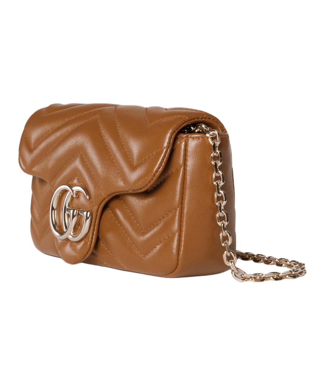 GUCCI Коричневая кожаная сумка через плечо, фото 2