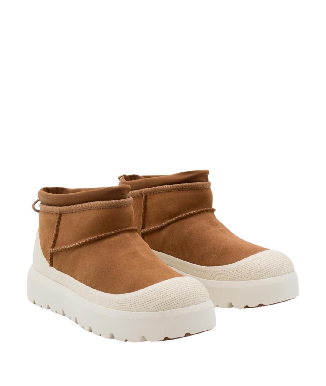UGG AUSTRALIA Коричневые нубуковые высокие ботинки, фото 2