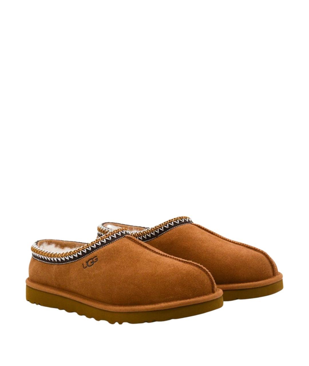 UGG AUSTRALIA Коричневые кожаные низкие ботинки, фото 2