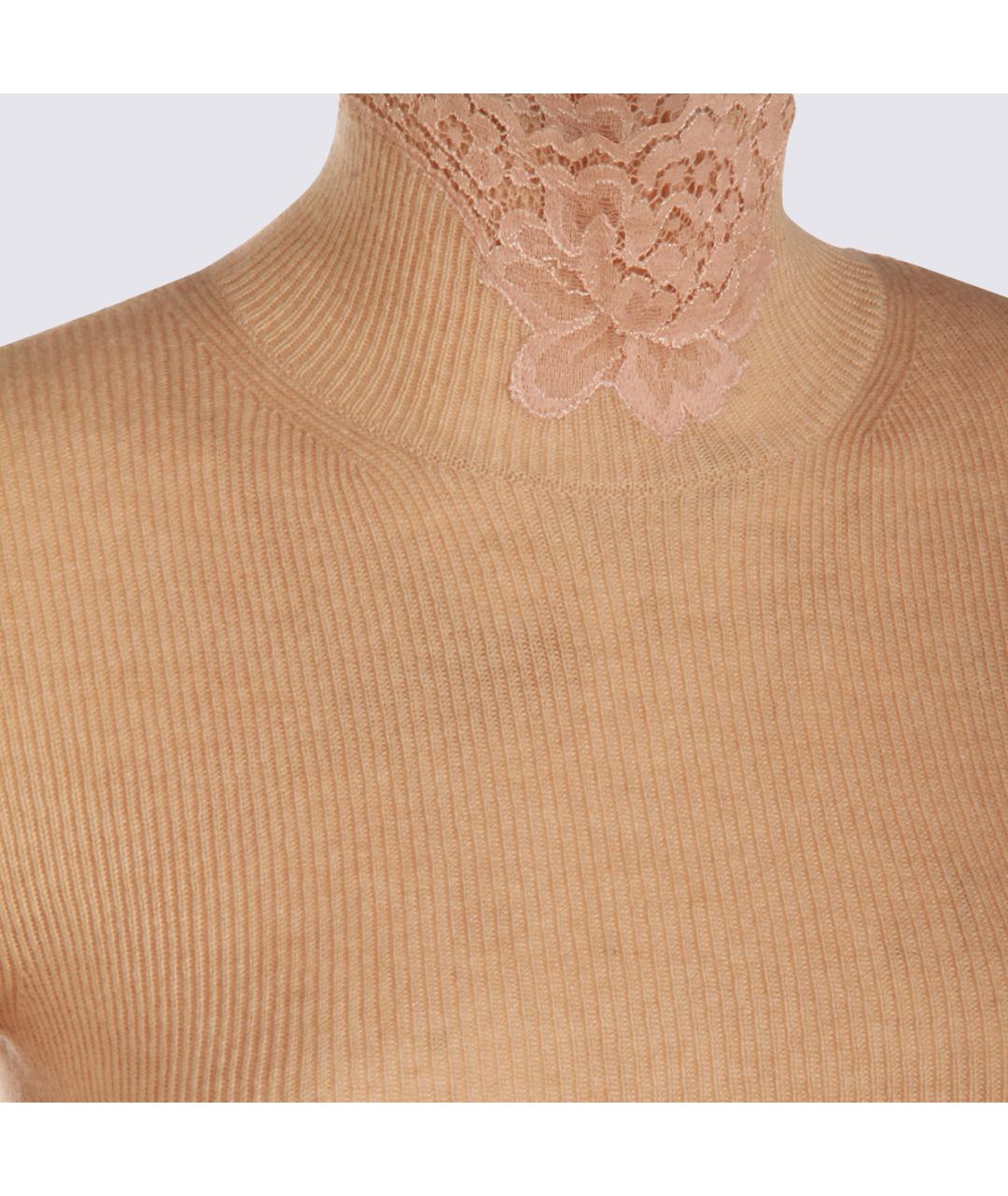 VALENTINO Бежевая кашемировая водолазка, фото 4