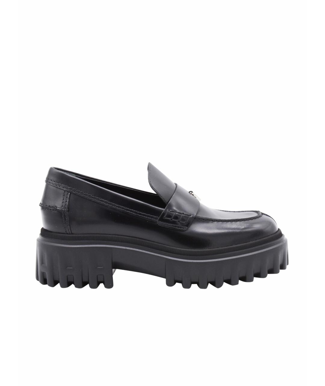 HOGAN Черные кожаные лоферы, фото 1