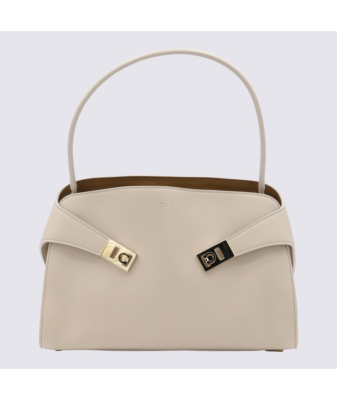 FERRAGAMO Бежевая кожаная сумка тоут, фото 5