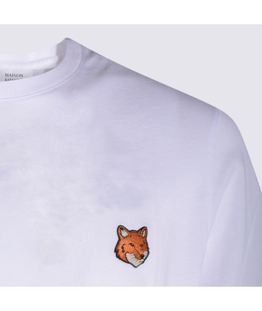 MAISON KITSUNE Белая хлопковая футболка, фото 3