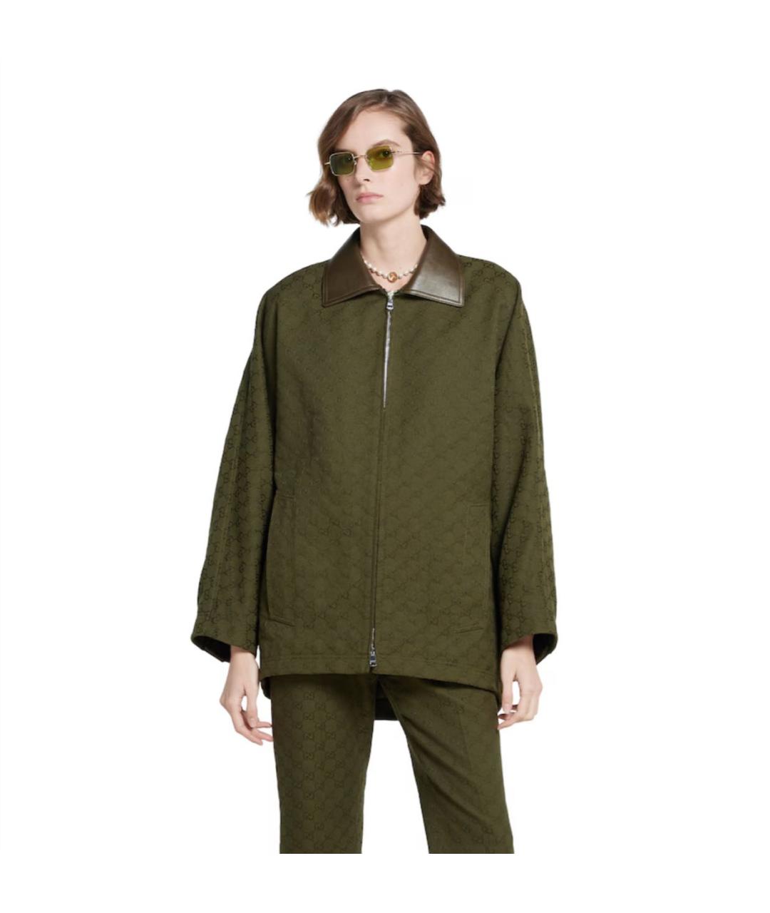 GUCCI Зеленая хлопковая куртка, фото 3
