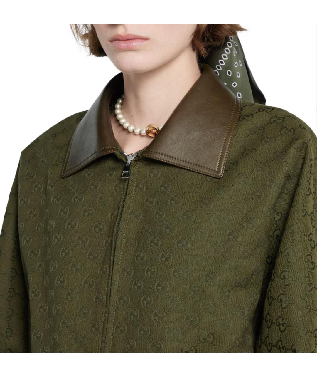 GUCCI Зеленая хлопковая куртка, фото 5