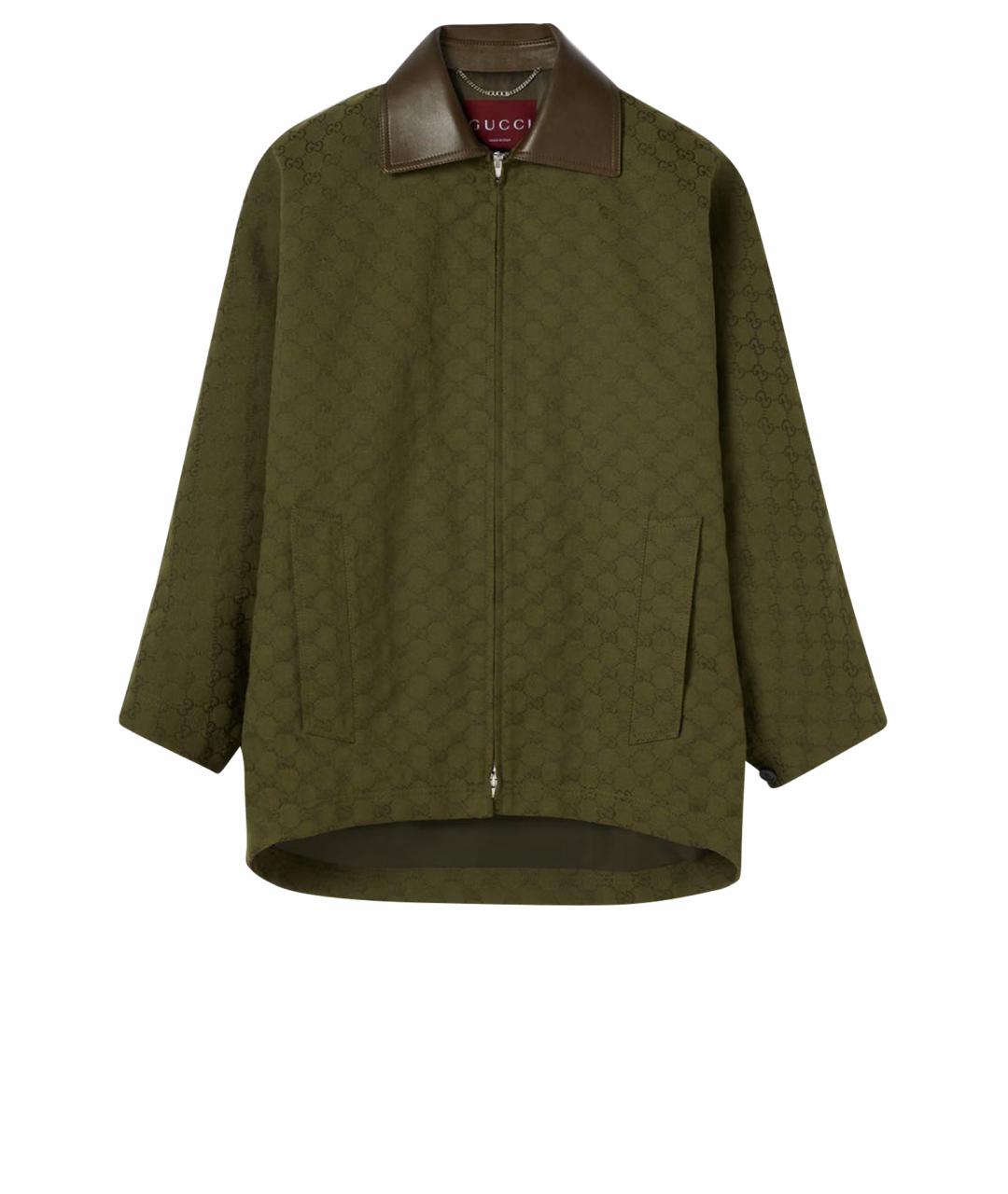 GUCCI Зеленая хлопковая куртка, фото 1
