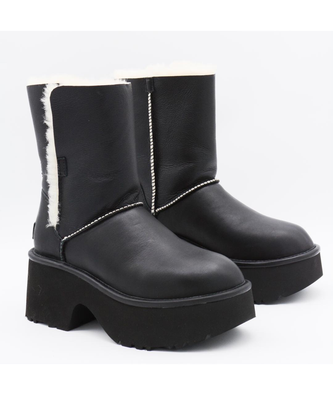 UGG AUSTRALIA Черные кожаные сапоги, фото 4