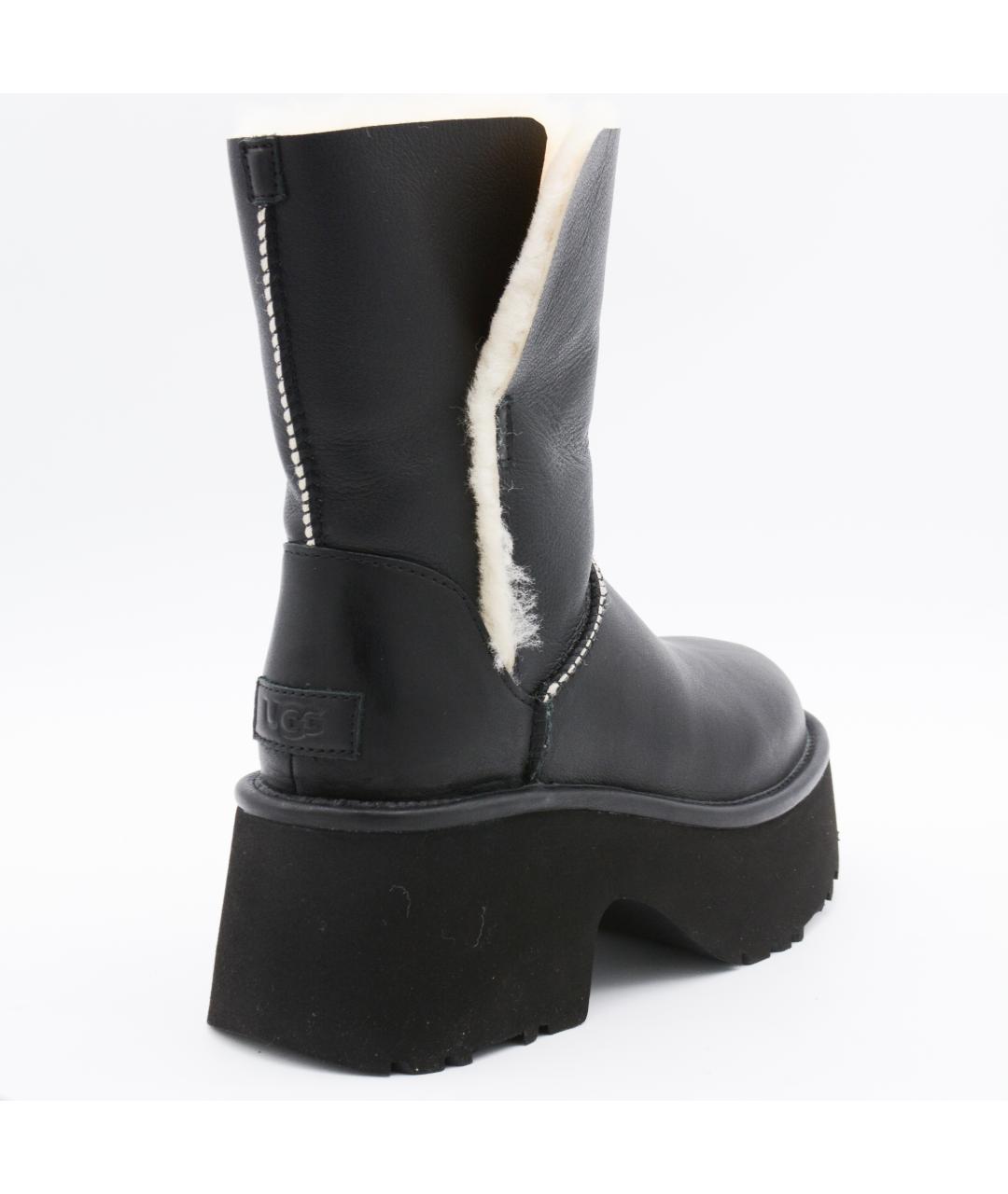 UGG AUSTRALIA Черные кожаные сапоги, фото 2