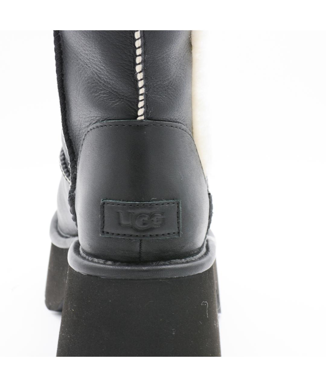 UGG AUSTRALIA Черные кожаные сапоги, фото 3