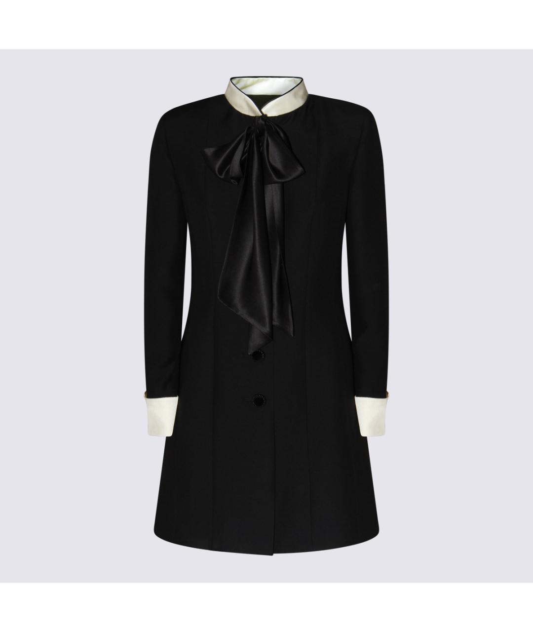 VALENTINO Черное шерстяное вечернее платье, фото 4