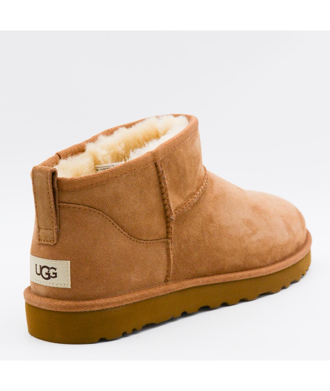 UGG AUSTRALIA Бежевые кожаные низкие ботинки, фото 3