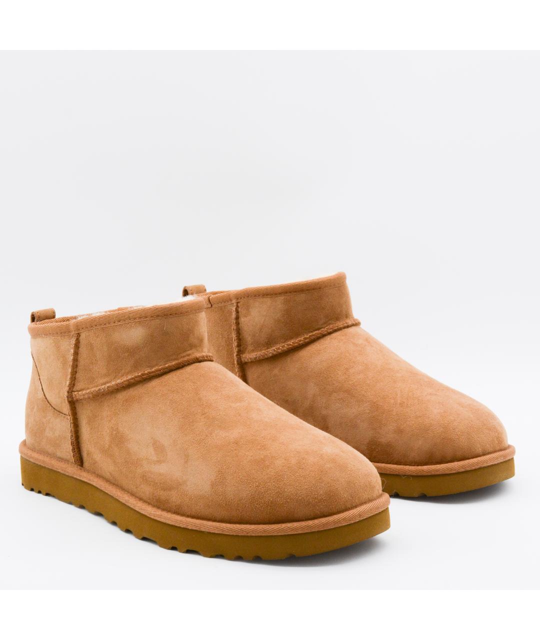 UGG AUSTRALIA Бежевые кожаные низкие ботинки, фото 2
