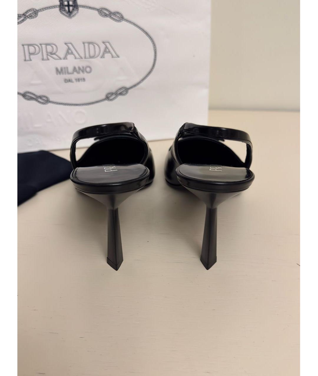 PRADA Черные кожаные туфли, фото 4