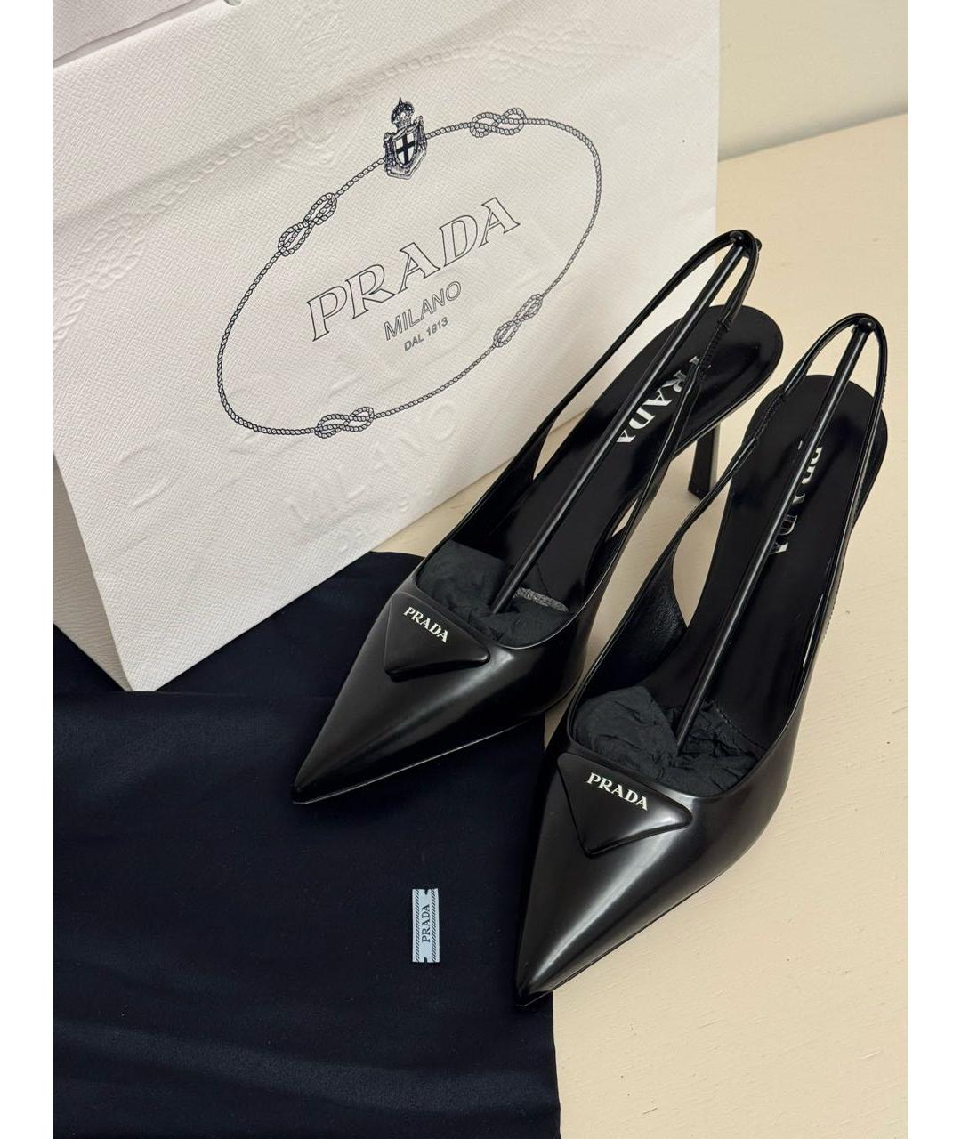 PRADA Черные кожаные туфли, фото 3
