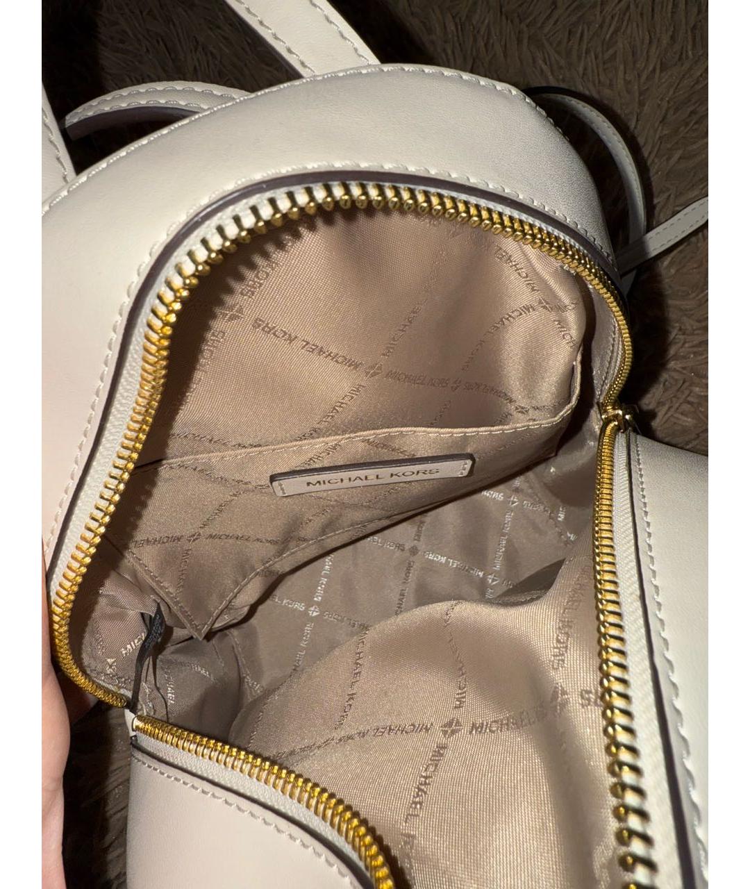 MICHAEL KORS Белый кожаный рюкзак, фото 4