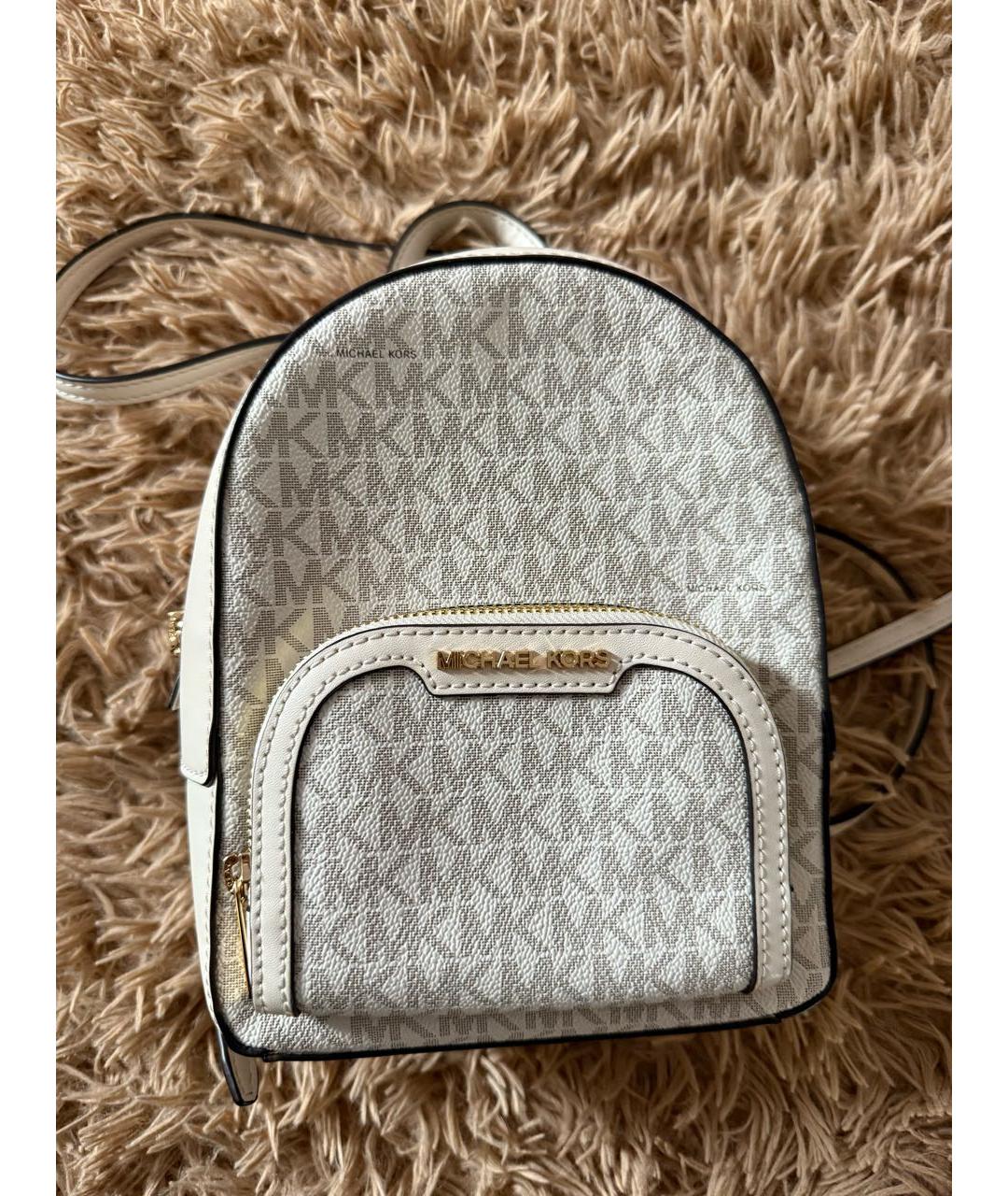 MICHAEL KORS Белый кожаный рюкзак, фото 6