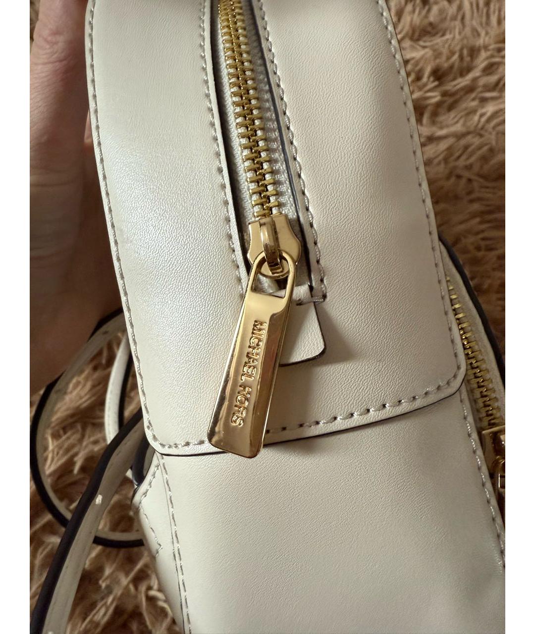 MICHAEL KORS Белый кожаный рюкзак, фото 2