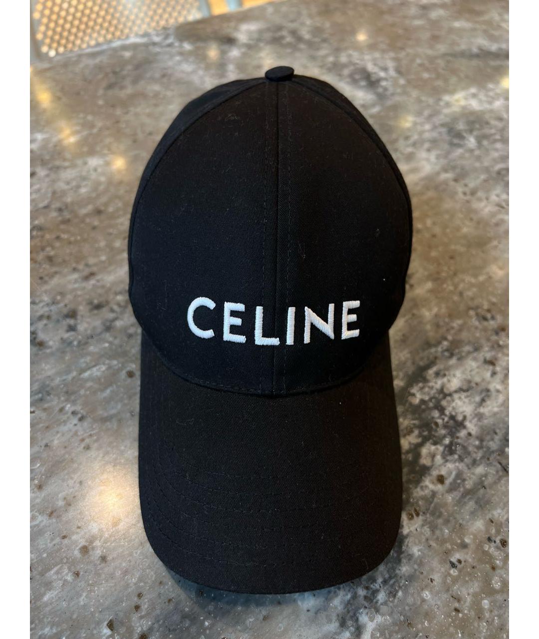 CELINE Черная хлопковая кепка, фото 2
