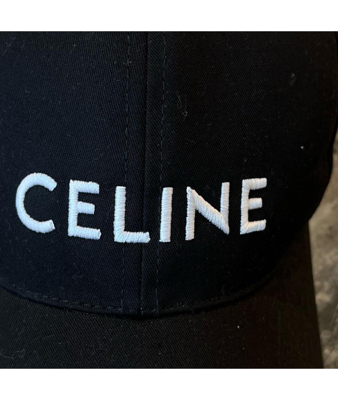 CELINE Черная хлопковая кепка, фото 4