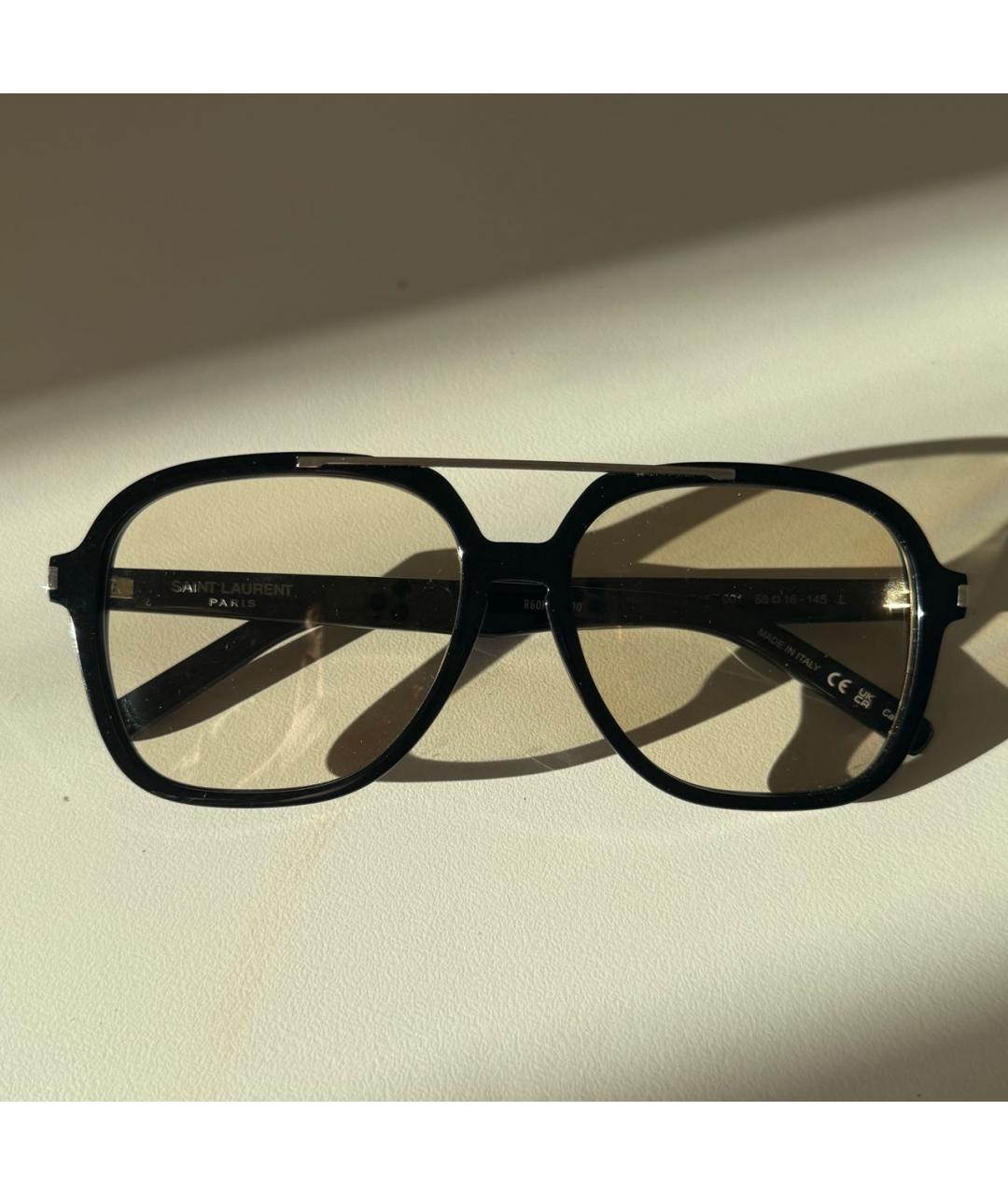 SAINT LAURENT Бежевые пластиковые солнцезащитные очки, фото 5