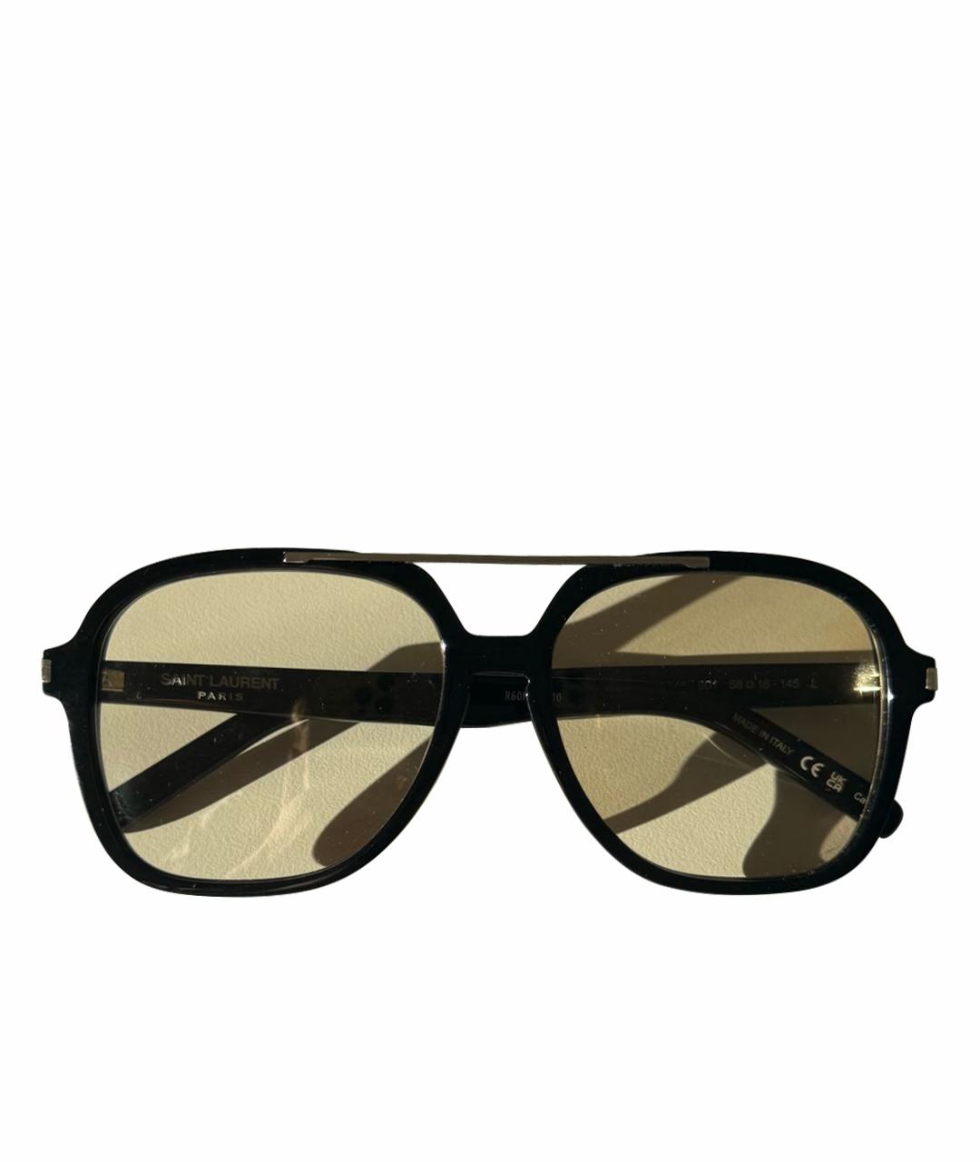 SAINT LAURENT Бежевые пластиковые солнцезащитные очки, фото 1