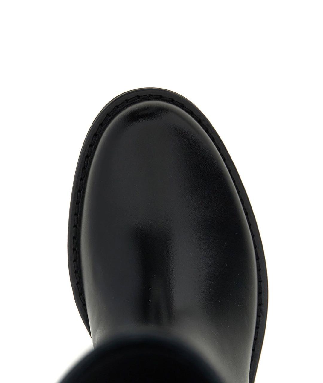 SAINT LAURENT Черные кожаные сапоги, фото 3