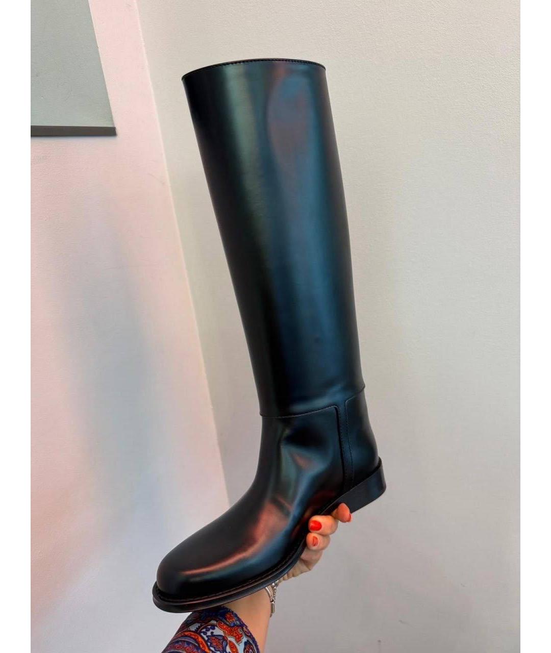 SAINT LAURENT Черные кожаные сапоги, фото 8