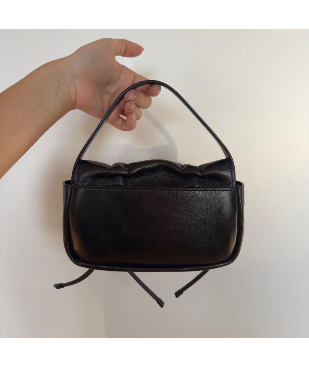ACNE STUDIOS Коричневая кожаная сумка с короткими ручками, фото 3