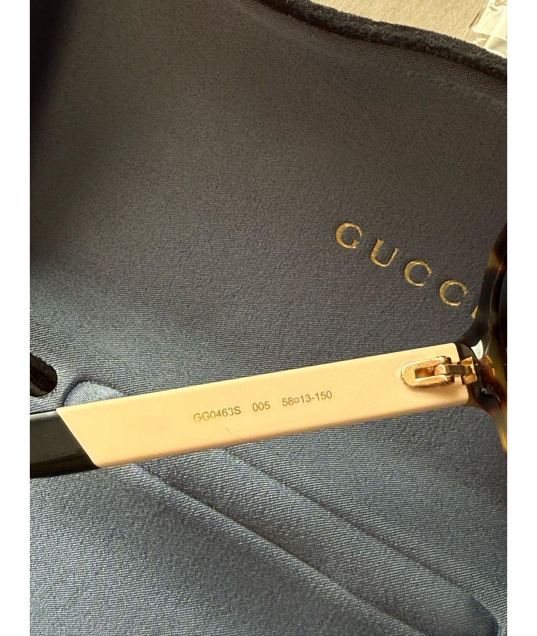 GUCCI Коричневые пластиковые солнцезащитные очки, фото 5