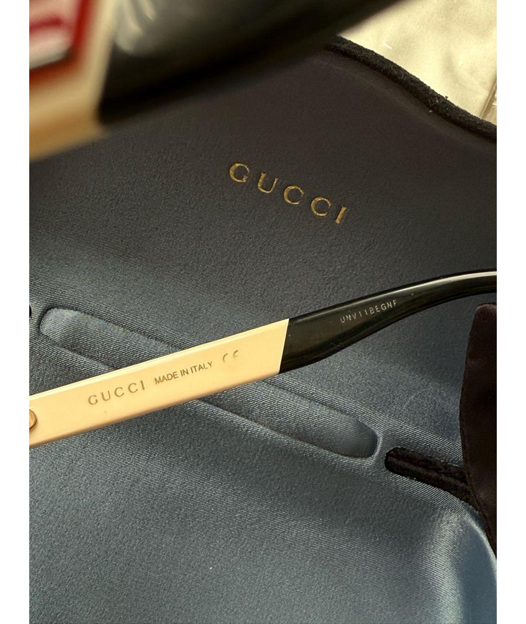 GUCCI Коричневые пластиковые солнцезащитные очки, фото 6