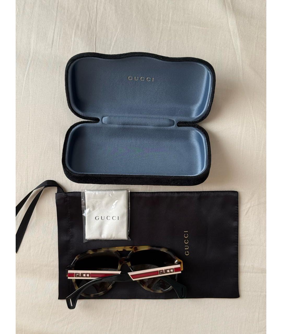 GUCCI Коричневые пластиковые солнцезащитные очки, фото 8