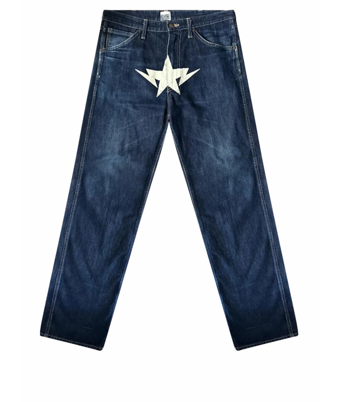A BATHING APE Темно-синие хлопковые прямые джинсы, фото 1
