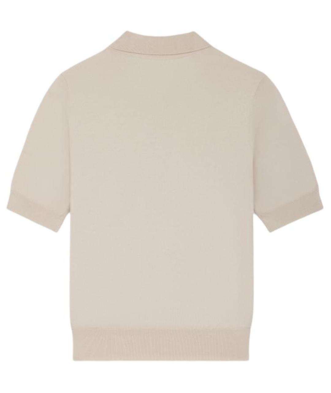 CELINE Бежевое хлопковое поло с коротким рукавом, фото 2