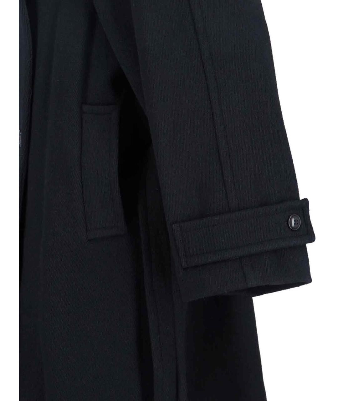 LOW CLASSIC Черное шерстяное пальто, фото 4