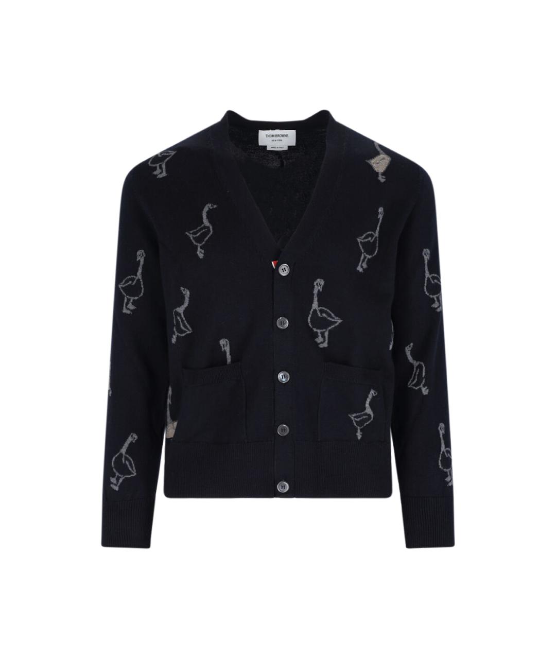 THOM BROWNE Синий шерстяной кардиган, фото 1