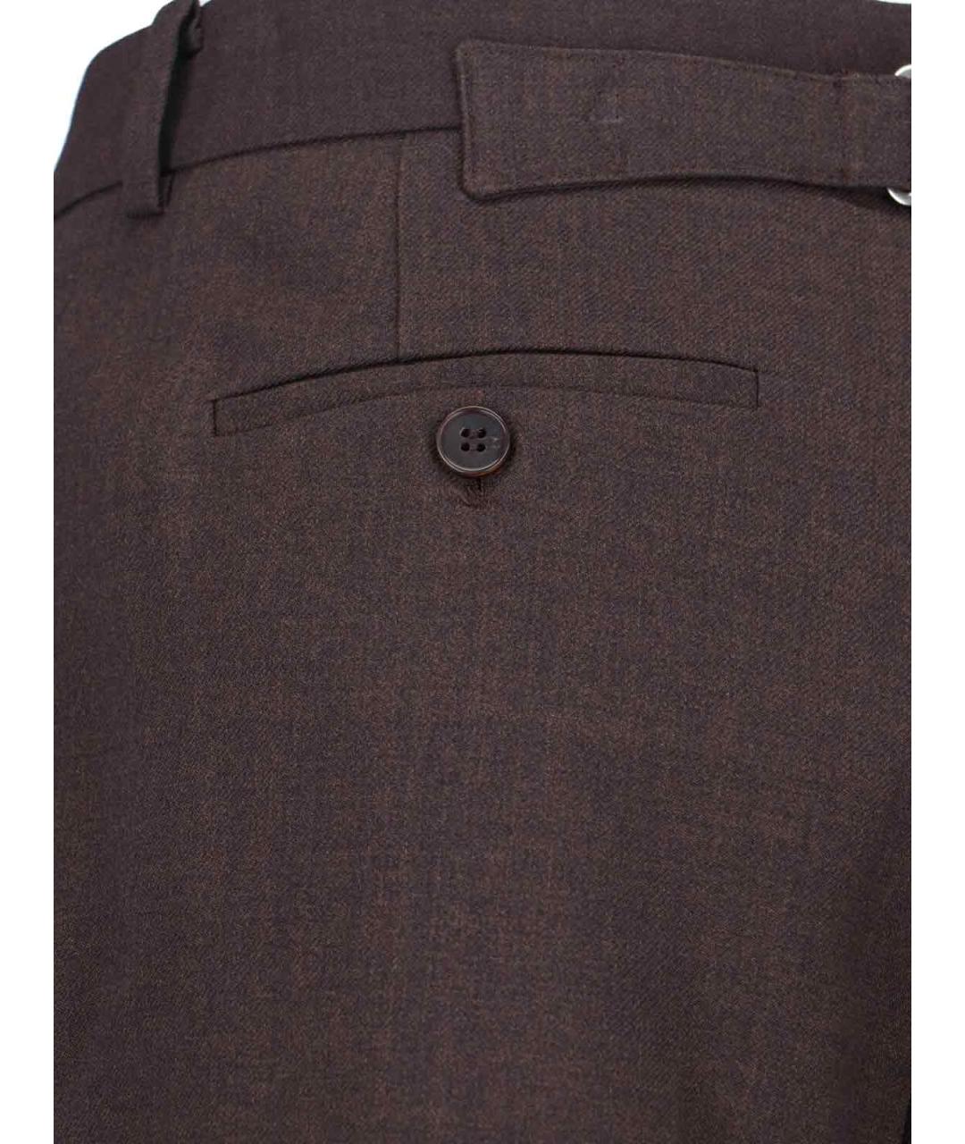 LOW CLASSIC Коричневые полиэстеровые прямые брюки, фото 4