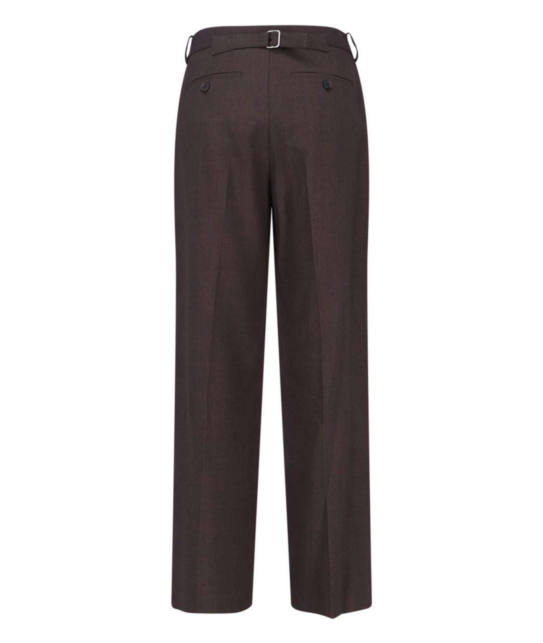 LOW CLASSIC Коричневые полиэстеровые прямые брюки, фото 2