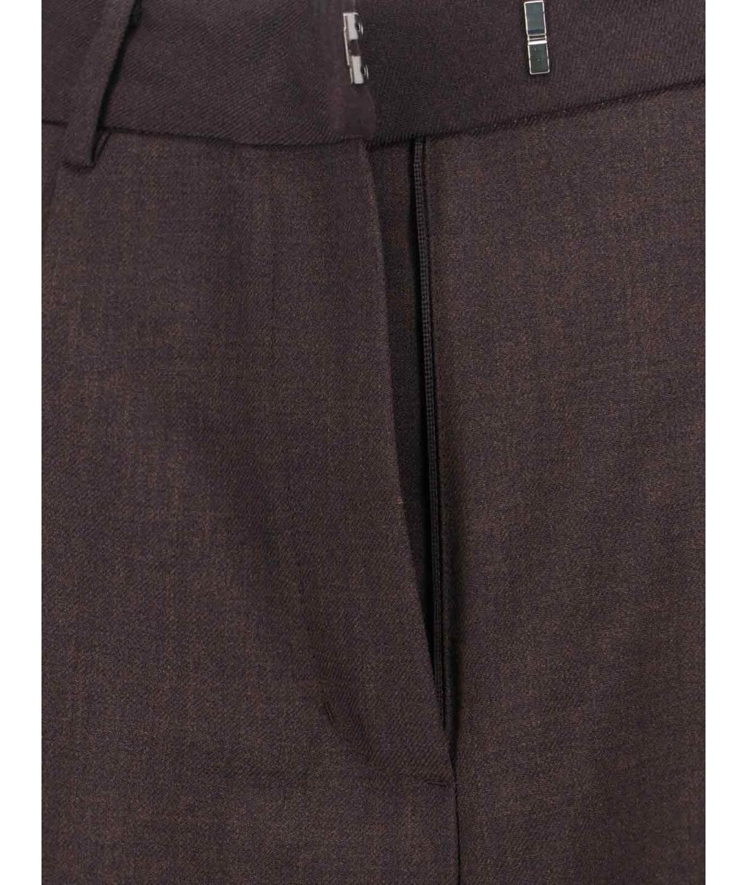 LOW CLASSIC Коричневые полиэстеровые прямые брюки, фото 5