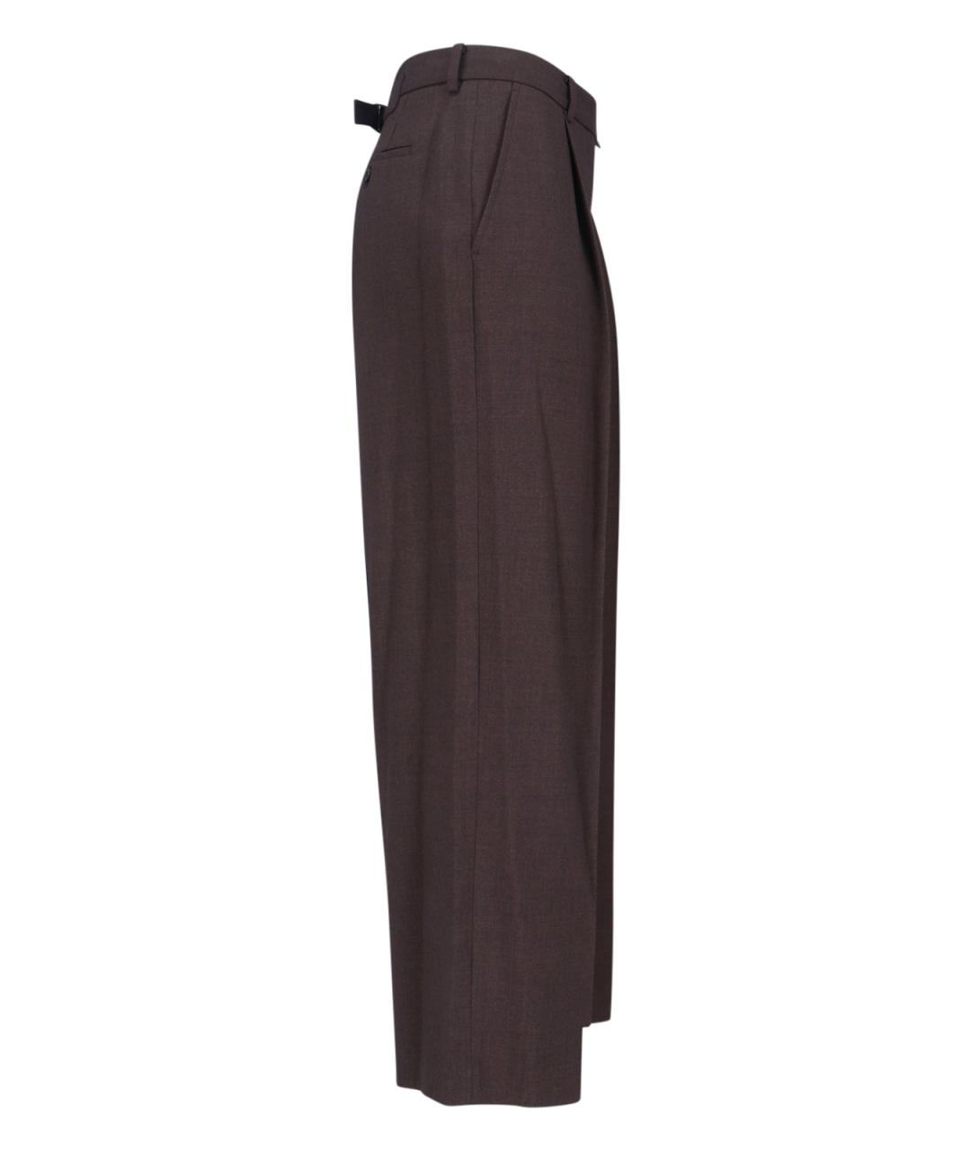 LOW CLASSIC Коричневые полиэстеровые прямые брюки, фото 3