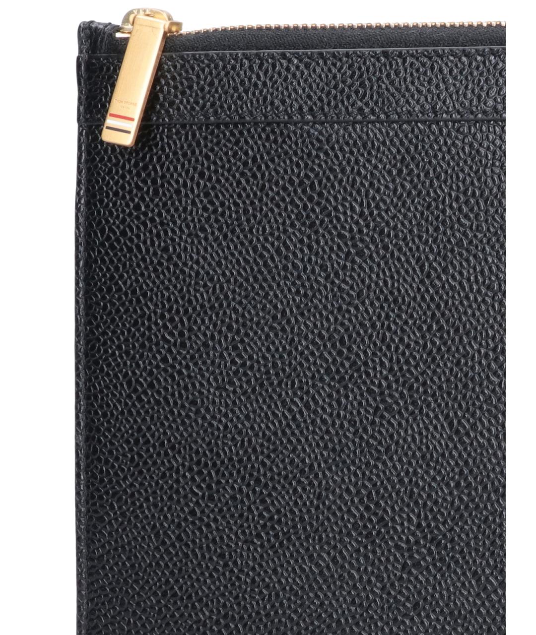 THOM BROWNE Черный кожаный кардхолдер, фото 5