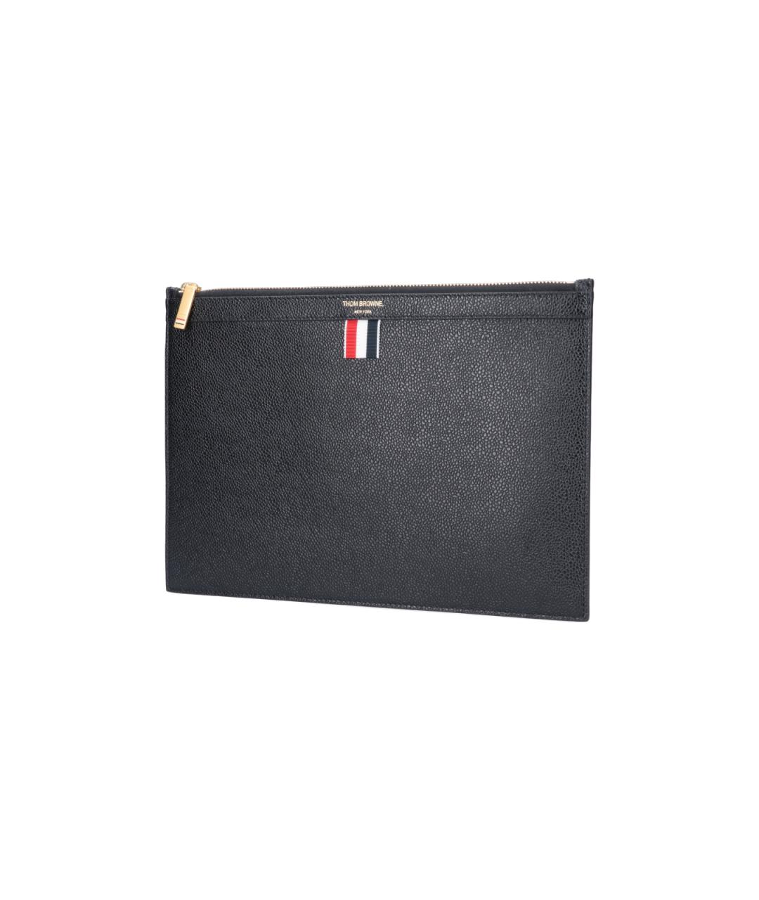 THOM BROWNE Черный кожаный кардхолдер, фото 2